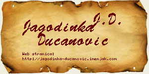 Jagodinka Ducanović vizit kartica